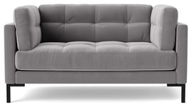 Swoon Landau Velvet Cuddle Chair - Silver Grey