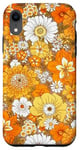 Coque pour iPhone XR Fleur jaune orange hippie années 60 70 floral hippie