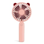 Cute Cartoon Mini Handheld Fan Portable USB Charging Fan Air Cooler for Student Dormitory Home Office Use 19x9x3.5cm-Pink