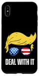 iPhone XS Max Deal With It Funny Trump Hair American Flag Sunglasses Joke Case