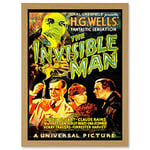 Artery8 Movie Film Invisible Man HG Wells Classic Horror Artwork Framed Wall Art Print A4