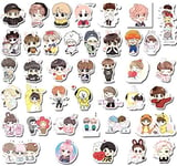 BTS Bangtan Kpop Vinyl Stickers Decals For Laptops, Phones, Phone Case, Consoles, Walls, Luggage Case, Books, Bottle - 40 Stickers (1 each design) RM, Jin, Suga, J-Hope, Jimin, V, Jungkook