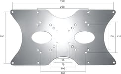 NewStar FPMA-VESA400 - Composant de montage (plaque d'adaptation VESA) pour écran plasma / LCD - argent - Taille d'écran : 22"-52