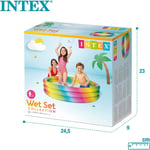 Intex 1.47cm Inflatable 3 Ring Rainbow Swimming Paddling Pool Play Baby Kids Fun