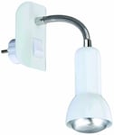 Briloner Lampe de lecture avec douille E14, interrupteur à bascule, orientable, blanche, 2739-016P