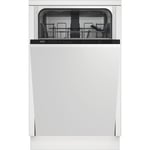Beko DIS15020 Fully Integrated Slimline Dishwasher - Silver Control Panel with Fixed Door Fixing Kit - E Rated