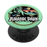 PopSockets Jurassic Park Retro Color Pop Circle And Stripes Scene PopSockets PopGrip: Swappable Grip for Phones & Tablets