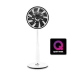 Duux DXCF03UK Whisper Standing Fan, Control via Remote Control, Height Adjustable 73-95 cm, Quiet Fann With Night Mode and Timer, 26 Wind Speeds, White