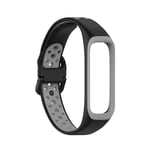 Silikonarmband för Samsung Galaxy Fit 2 SM-R220 - Svart/Grå grå