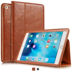 KAVAJ iPad Mini 5 2019 & 4 Case Leather Cover"Berlin" Cognac-Brown for Apple iPad Mini 5 2019 & 4 Genuine Cowhide Leather with Built-in Stand Auto Wake/Sleep Function. Slim Fit Smart Folio Covers