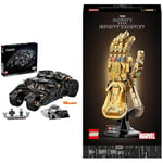LEGO 76240 DC Batman Batmobile Tumbler Iconic Car Model from The Dark Knight Trilogy & 76191 Marvel Infinity Gauntlet Set, Collectible Thanos Glove with Infinity Stones