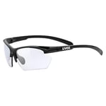 uvex Sportstyle 802 V Small - Sports Sunglasses for Men and Women - Self-Tinting Lenses - Anti-Fog Technology - Black Matt/Smoke - One Size
