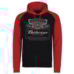 Hybris Budweiser White Logo Baseball Hoodie (DarkGrey-Black,XL)