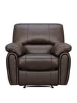Leighton Real Leather/Faux Leather High Back Recliner Armchair - Brown - Fsc&Reg; Certified