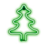 Forever Light LED Neonskilt Jul - Grønt Lys med Juletre