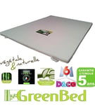 Greenbed - Surmatelas à mémoire de Forme Viscogreen - Taille : 80x200 cm - Epaisseur : 6 cm - Mousse Polyuréthane - Blanc