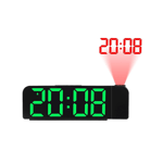 180 graders rotations projektionsväckarklocka 12/24h LED digitalklocka USB-laddning takprojektor alarmklocka