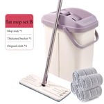 Floor Cleaning Mop Bucket System Handsfree Squeeze 2 In 2 Wash Dry With Reusable Flat Mop Pads Flat Mop And Buckets Set Wash And Dry Mopping System With Bucket For household cleaning