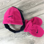 Nike Polar Fleece Hat and Mittens Set Infant  Girls 1-3 Yrs Pink Navy S153