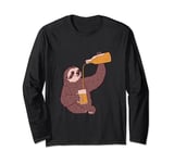 Sloth throwing back the beers to no end Long Sleeve T-Shirt