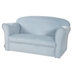 roba Canapé Enfant en Velours Lil Sofa - 2 Places - Fauteuil Club avec Accoudoirs pour Garçons - Assise Confortable - 78 x 40 cm - Facile à Nettoyer - dès 18 Mois - Bleu Clair