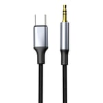NEXTBATT USB-C till 3,5 mm AUX-adapter - Svart/Grå