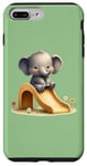 iPhone 7 Plus/8 Plus Green Adorable Elephant on Slide Cute Animal Theme Case