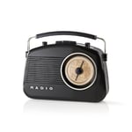 Nedis Vintage Retro FM/AM Portable Radio 1950's Design Quality Sound Dial Tuner