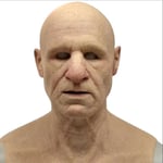 Realistisk gammal mans mask latex mask Halloween full head mask B