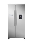 Hisense Rs741N4Wc11 90Cm Wide, Total No Frost American-Style Fridge Freezer With Non-Plumbed Water Dispenser - Stainless Steel