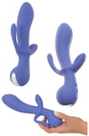 Gode stimulateur de clitoris triple vibrateur gode vibrant anal vaginal