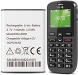 DBC-800D Replacement Battery for Doro Phone Easy 6520, 3.7V [1100mAh] Batteries