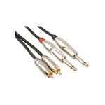 Velleman - cable professionnel audio. 2 x rca male vers 2 x jack mono 6.35mm (5m) PAC118 RI1747