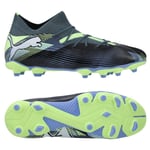 PUMA Future 7 Match FG/AG Lights Out - Blå/PUMA White/Grön Barn, storlek 38