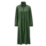Morgonrock Velour med Blixtlåst Forest green, Damella