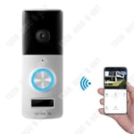 TD® Portier visuel WiFi Interphone visuel Vision nocturne HD Détection de mouvement PIR Sonnette à distance WiFi Angle de vue de