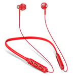 GIHI Sport Earbuds Wireless Upgraded Sound Buds Slim Workout Headphones Magnetic In-Ear Earbuds IPX5 Waterproof for Workouts Running Swimming Gym Work Home,Red