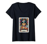 Womens The Coffee Lover Tarot Card Halloween Gothic Skeleton Magic V-Neck T-Shirt