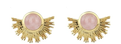 SYSTER P Sunburst Pink Opal Örhängen i Guld