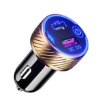 12V-24V Snabb Bil Laddare USB C Ström & Snabbladdning 3.0 USB Dubbel Port för Mobiltelefon GPS-Tablett DVR Mobil - Perfekt Gold