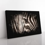 Big Box Art Eye of The Zebra Paint Splash Canvas Wall Art Print Ready to Hang Picture, 76 x 50 cm (30 x 20 Inch), Brown, Black, Brown, Beige, Olive, Green