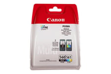 Canon PG-560 / CL-561 Multipack - 2-pack - svart, färg (cyan, magenta, gul) - original - bläckpatron