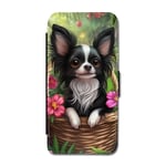 Barn Tecknad Långhårig Chihuahua Hund Samsung Galaxy A52 5G Flip Mobilfodral