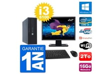 HP Unité Centrale Hp Pc hp 400 g3 sff ecran 22" intel i3-6100 ram 16go disque 2to windows 10 wifi