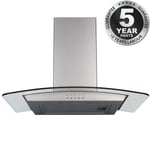 SIA 60cm Curved Glass Stainless Steel Chimney Cooker Hood Kitchen Extractor Fan