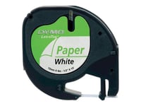 DYMO LetraTAG - Ruban de papier - blanc - Rouleau (1,2 cm x 4 m) 1 rouleau(x) - pour LetraTag LT-100H, LT-100T, QX50, XR