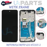 For Motorola Moto G53 XT2335-2 Touch Screen Digitizer LCD Display Assembly Frame