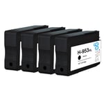 4 Black Ink Cartridges for HP Officejet Pro 7720, 8210, 8715, 8720, 8730
