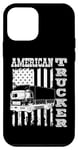 iPhone 12 mini American flag with a truck american trucker Case