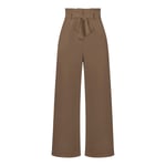Damkostymbyxor, casual och mångsidiga vida byxor med bälte temperament, pendlarbyxor, sommar khaki L khaki khaki l